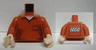 Torso Shirt with Open Collar, Pocket and Dark Red Shadows, Light Nougat Neck, LEGO Logo on Back Pattern / Red Arms / Light Nougat Hands