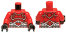 Torso Ninjago Red Armor and Silver Belt Pattern / Red Arms / Black Hands