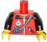 Torso Zipper Jacket with Ropes, Blue Carabiners and EMT Star of Life Pattern / Black Arms / Yellow Hands
