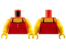Torso Female Top with 2 White Buttons and Black Straps, Yellow Neck and Shoulders Pattern / Yellow Arms / Yellow Hands