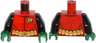 Torso Batman 'R' Symbol, Muscles Outline and Belt with Pockets Pattern / Black Arms / Green Hands