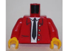 Torso Jacket Open with White Shirt, Black Tie and 4 Buttons Pattern / Red Arms / Yellow Hands