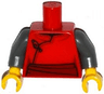 Torso Samurai Robe Female with Black Clasp and Dark Red Sash Pattern / Dark Bluish Gray Arms / Yellow Hands