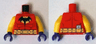 Torso Batman Logo on Light Orange Oval with Muscles and Gold Belt Front and Back Pattern / Yellow Arms / Dark Purple Hands