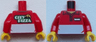 Torso Polo Shirt with White Panel and 'CITY PIZZA' on Reverse Pattern / Red Arms / Yellow Hands