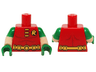 Torso Batman 'R' Symbol, Muscles Outline, 3 Yellow Clasps and Utility Belt Pattern / Light Nougat Arms with Molded Green Short Sleeves Pattern / Green Hands