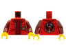 Torso Jacket with Pockets and Radio over Dark Red Sweater, Deep Sea Logo with Anchor and Tentacle on Back Pattern / Dark Red Arms / Yellow Hands