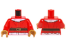 Torso Santa Jacket with Fur and Black and Gold Belt Pattern / Red Arms / Pearl Gold Hands
