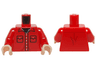 Torso Shirt Button Down with Pockets and Silver Buttons and Black Undershirt Pattern / Red Arms / Light Nougat Hands