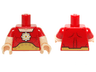 Torso Muscles, Gold Atomic Symbol and Large Belt Pattern / Light Nougat Arms with Molded Red Short Sleeves Pattern / Light Nougat Hands