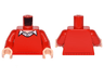 Torso Batman Sweater V-Neck over Button Down White Shirt Pattern / Red Arms / Light Nougat Hands