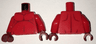 Torso Nexo Knights Fat Stomach with Dark Red Contour Lines Pattern / Red Arms / Dark Red Hands
