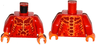 Torso Nexo Knights Bare Chest with Dark Red, Yellow and Orange Bones Pattern / Red Arms / Orange Hands