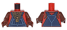 Torso Dark Blue Overalls over Tank Top with Gold Chains and Pendants Pattern / Reddish Brown Arms / Reddish Brown Hands