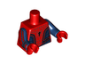 Torso Spider-Man Costume 8 Dark Blue, Thin Web, Small Spider with Thin Abdomen Pattern / Dark Blue Arms with Black and Red Webbing Pattern / Red Hands