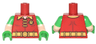 Torso Batman 'R' Symbol, 3 Yellow Clasps and Collar and Belt Pattern / Light Nougat Arms with Molded Bright Green Short Sleeves Pattern / Bright Green Hands