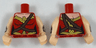 Torso Female Outline, Black Collarbone and Gold Trim with Diagonal Belt Pattern / Light Nougat Arms with Silver Gauntlet Pattern / Light Nougat Hands