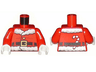 Torso Santa Jacket with White Fur Collar and Waistband, Dark Red Creases, Black Belt with Gold Buckle, Candy Cane on Back Pattern / Red Arms / White Hands