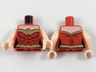 Torso Female Outline and Gold Trim and Belt, Eagle Trim Pattern (Wonder Woman) / Light Nougat Arms / Light Nougat Hands