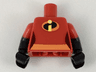 Torso Female Orange Belt and Incredibles Symbol Pattern (Violet Parr) / Black Arms with Molded Red Short Sleeves Pattern / Black Hands