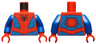 Torso Spider-Man Costume 10 Black Spider, Dark Red Webbing, Blue Vest and Belt Pattern / Blue Arms / Red Hands
