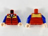 Torso Jacket with Bright Light Orange Shoulders, Light Nougat Neck and Blue Shirt Pattern / Blue Arms / Light Nougat Hands