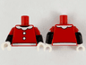 Torso White Collar, Buttons and Belt Pattern / Black Arms with Red Short Sleeves, White Dots and Cuffs Pattern / White Hands