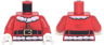 Torso Santa Jacket with White Fur Collar and Waistband, Dark Red Creases, Black Belt with Gold Buckle Pattern / Red Arms / White Hands