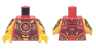 Torso Armor Dark Red and Gold Plates, Chinese Logogram '天' (Sky) Pattern / Bright Light Orange Arms with Armor Pattern / Yellow Hands