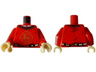 Torso Shirt with Black Collar and Belt and Gold Horse in Circle Pattern / Red Arms / Tan Hands