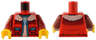 Torso Jacket with White Fleece Collar, Dark Azure Trim and Pockets over White Shirt Pattern / Dark Red Arms / Yellow Hands