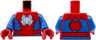 Torso Spider-Man Costume White Spider, Dark Red Webbing, Blue Vest and Belt Pattern / Blue Arms / Red Hands
