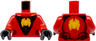 Torso Yellow Spider on Black Panel with Web, Dark Red Side Panels Pattern (Miles Morales) / Red Arms / Black Hands
