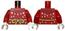 Torso Robe with Silver Sparkles and Yellow Bow Pattern / Red Arms / White Hands