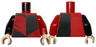 Torso with Black Half Heart and Sections Pattern / Red Arm Left / Black Arm Right / Light Nougat Hands