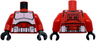 Torso SW Armor Clone Trooper Commander Fox with White Breastplate, Belt with Boxes and Black Markings Pattern (Clone Wars) / Red Arms / Black Hands