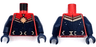 Torso Female Super Hero Costume with Dark Blue Armor on Abdomen, Gold Trim, Buckles, and Star on Chest Pattern / Dark Blue Arms / Dark Blue Hands