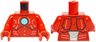 Torso Armor with Medium Azure and White Circle Arc Reactor, Black Panel Lines, Silver Trim Pattern / Red Arms / Red Hands