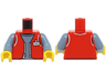 Torso Vest Open with Silver Zipper and White ID Badge over Sand Blue Shirt Pattern / Sand Blue Arms / Yellow Hands