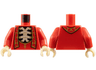 Torso Robe with Gold Stole and Trim, Open Chest with Tan Spine and Ribs Pattern / Red Arms / Tan Hands