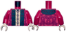 Torso Robe with Copper and Gold Centre Panel and Buttons, Black Fur Hem and Dark Red Swirls Pattern / Red Arms / Light Nougat Hands