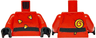 Torso Black Belt, Dark Red Creases, Candy Corn, Spiral Lollipop on Back Pattern / Red Arms / Black Hands