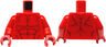 Torso Bare Chest with Dark Red Muscles Outline, Veins and Wrinkles Pattern / Red Arms / Red Hands