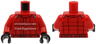 Torso Racing Suit with Black Stitching, Silver Shoulder Trim and White 'PORSCHE Track Experience' Pattern / Red Arms / Black Hands