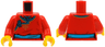 Torso Changshan, Medium Azure Collar, Hem and Belt Pattern / Red Arms / Yellow Hands