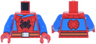 Torso Black Spider, Dark Red Webbing, Dark Azure Side Panels, Dark Orange Belt, Silver Buckle, Red Spider on Back Pattern / Blue Arms / Red Hands