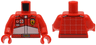Torso Racing Suit with White Stitching in Grid, Panel and Vodafone, Shell, Ferrari and OMP Logos Pattern / Red Arms / Red Hands