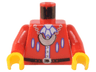 Torso Pirate Imperial Armada Black Belt, Silver Buttons, Necklace Pattern / Red Arms / Yellow Hands