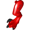 Dinosaur Leg Large (Rear) Raptor Left with Pin with Black Claws and Dark Red Scales Pattern