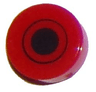 Tile, Round 1 x 1 with Black Dot and Circle Pattern